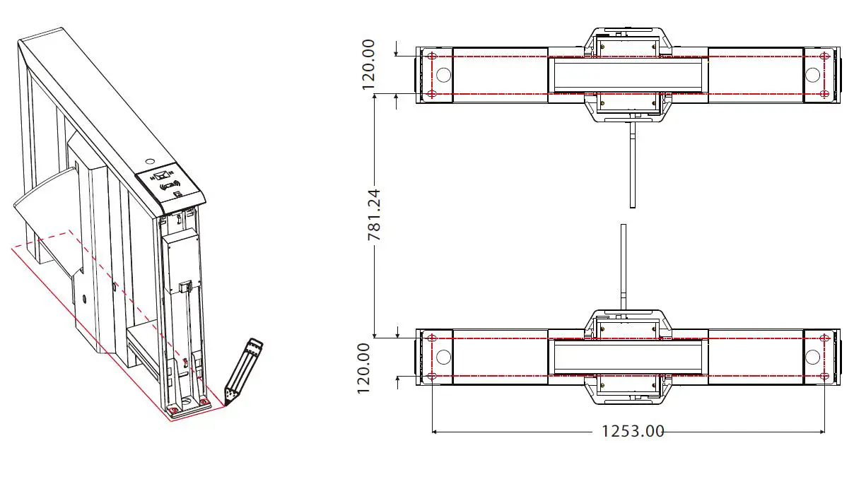 ZKTECO-Mars-F1000-Singe-Lane-Flap-Barrier-Turnstile-6