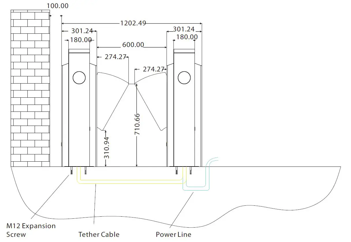 ZKTECO-Mars-F1000-Singe-Lane-Flap-Barrier-Turnstile-9