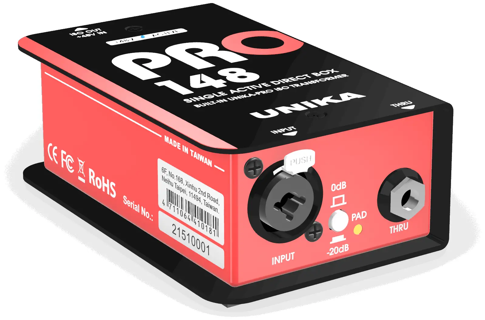 UNiKA PRO148 Pro Series Audio Interface Design and Single Active Direct Box