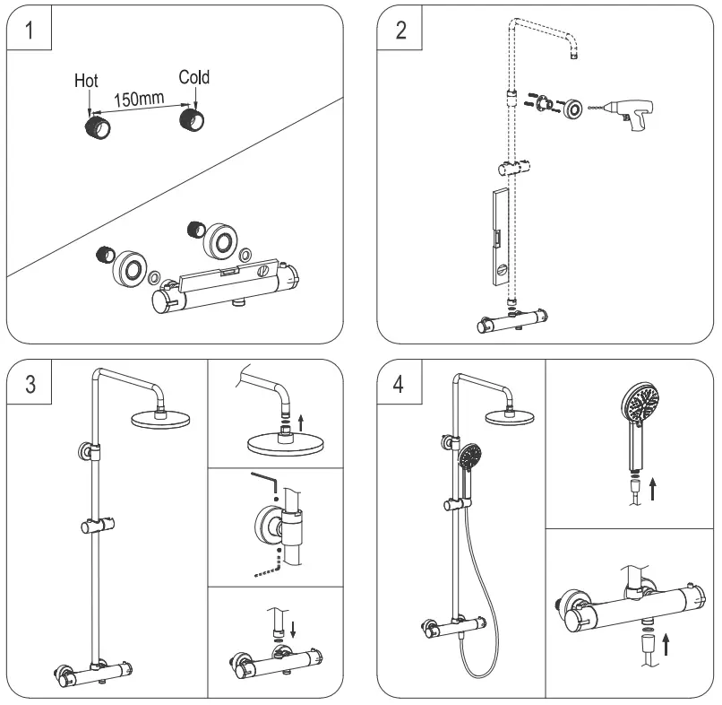 SaPHO KU322 Kimura Thermostatic Shower - fig2