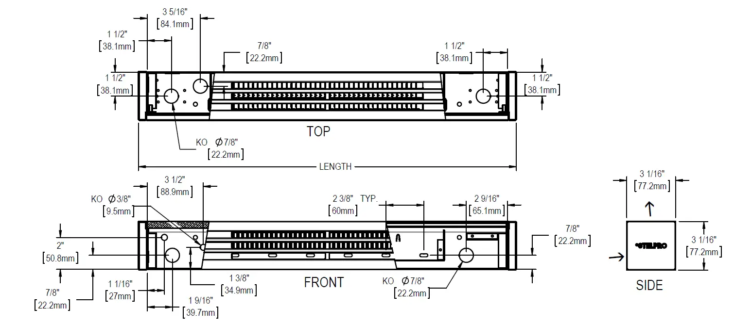 STELPRO ALUX2 Series Aluminum Mini Architectural Baseboard-FIG1