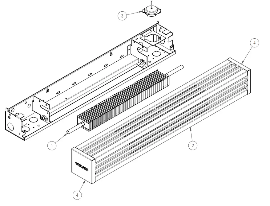 STELPRO ALUX2 Series Aluminum Mini Architectural Baseboard-FIG9