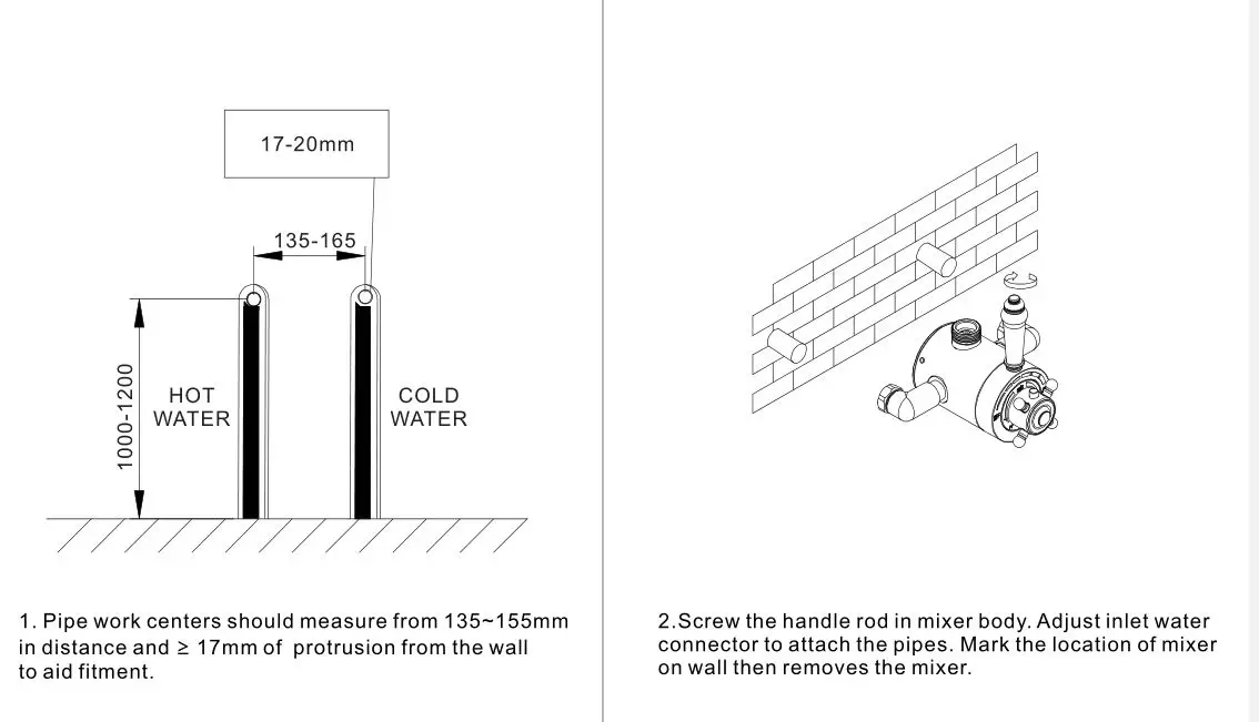 HARRISON Shower Thermostatic Mixer-Installation Procedure 1