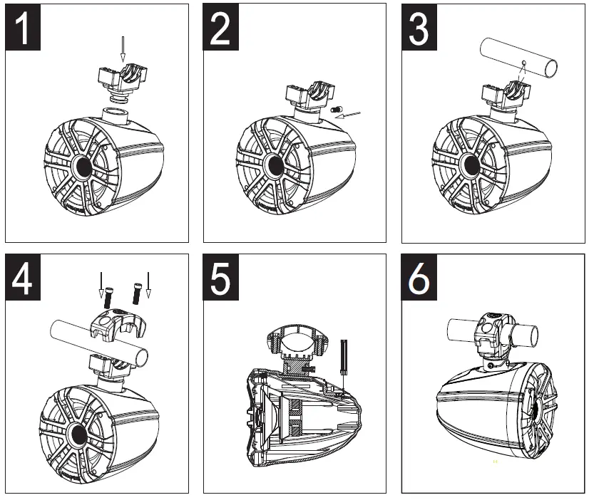 MEMPHIS MXA60TB 6.5-Inch 150W Marine Boat Wakeboard Tower Speakers fig2