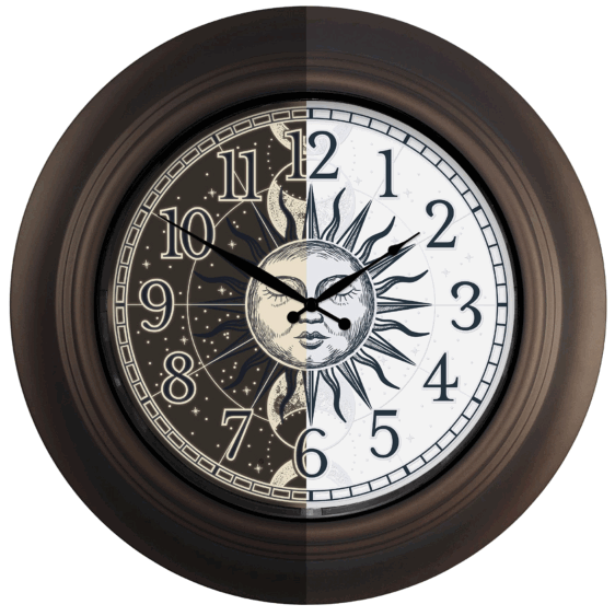 LA CROSSE 435-3256B-SM LIGHTED SUN MOON WALL CLOCK
