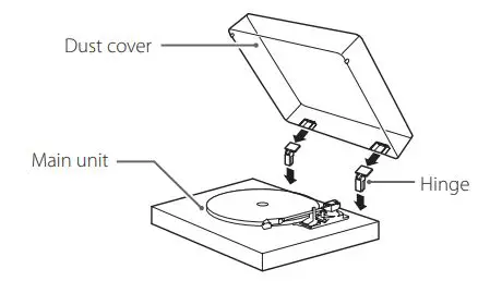 TEAC TN-400BT-SE Manual Belt Drive Turntable Owner's Manual - Attaching the dust cover