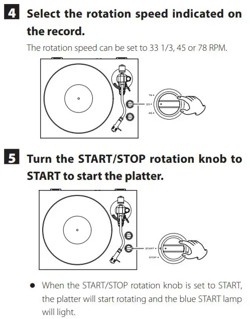 TEAC TN-400BT-SE Manual Belt Drive Turntable Owner's Manual - Basic operation