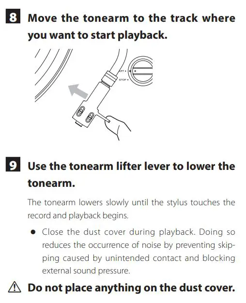 TEAC TN-400BT-SE Manual Belt Drive Turntable Owner's Manual - Basic operation