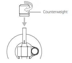 TEAC TN-400BT-SE Manual Belt Drive Turntable Owner's Manual - Install the counterweight
