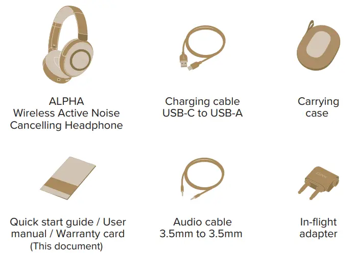 cleer 242ALPHAMB Alpha Wireless Active Noise Cancelling - Box contents