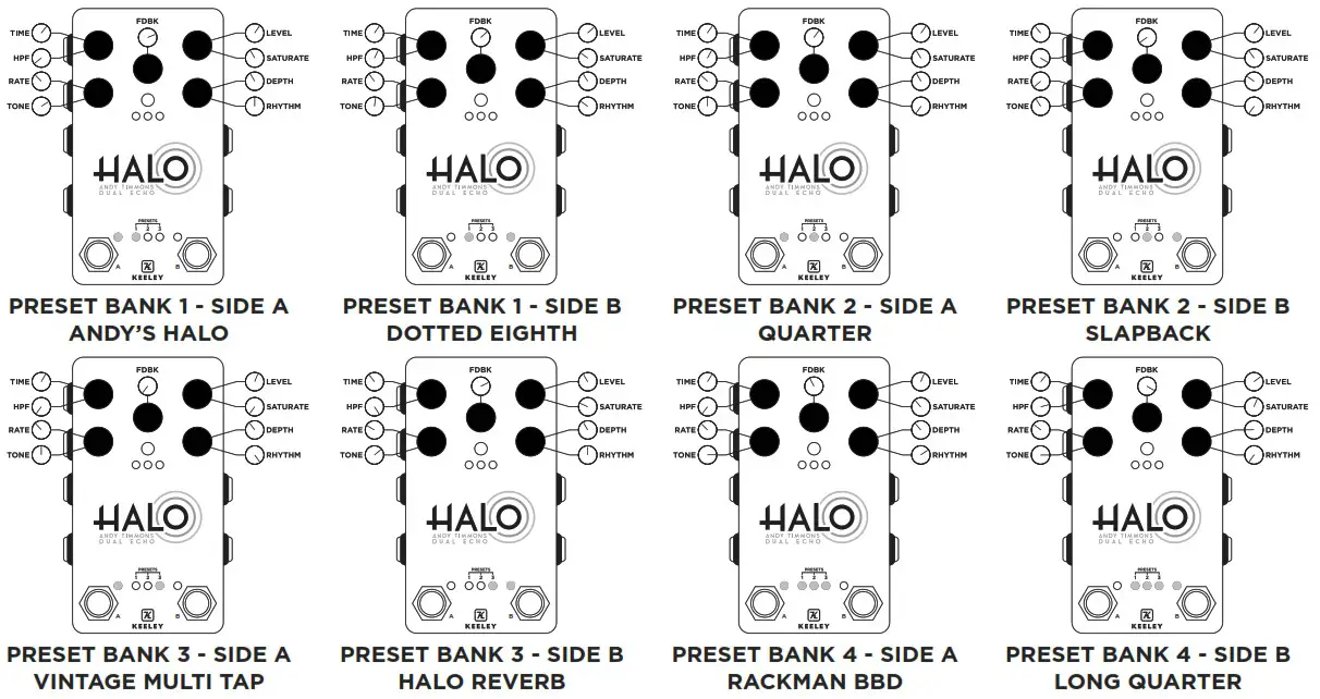 KEELEY KHaloB12 Halo Andy Timmons Dual Echo Pedal - FACTORY PRESET HALO SETTINGS