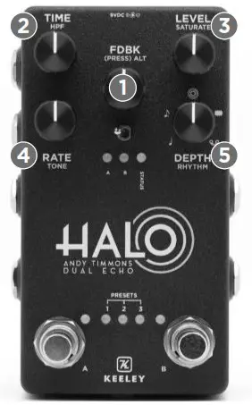 KEELEY KHaloB12 Halo Andy Timmons Dual Echo Pedal - SECONDARY