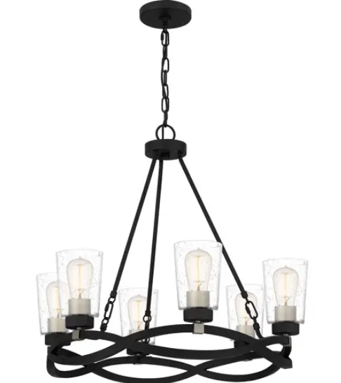 QUOIZEL-OLK5025EK-Overlook-6-Light-Earth-Black-Chandelier-PRODUCT-IMage