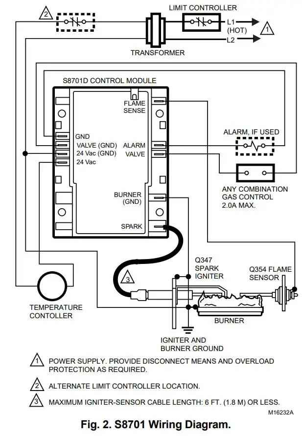 Honeywell S8701,S8702 Direct Spark Ignition Controls Installation Guide - Figuer 2