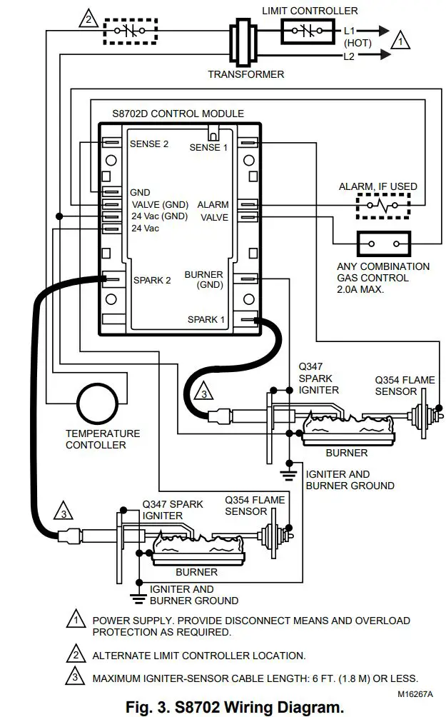 Honeywell S8701,S8702 Direct Spark Ignition Controls Installation Guide - Figuer 3