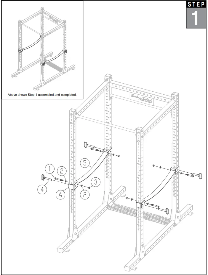 SPRSS Power Rack Strap Safeties Installation illustration