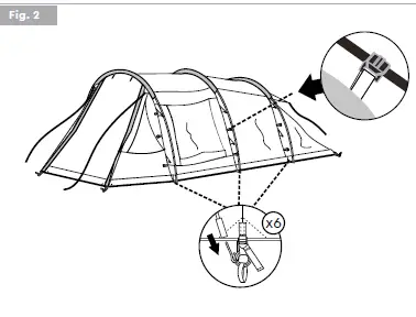 TAMBU Suti TC 4 Person Family Tunnel Tent Navy Blue fig 3