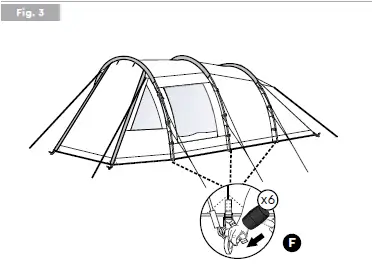 TAMBU Suti TC 4 Person Family Tunnel Tent Navy Blue fig 4