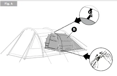 TAMBU Suti TC 4 Person Family Tunnel Tent Navy Blue fig 5