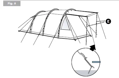 TAMBU Suti TC 4 Person Family Tunnel Tent Navy Blue fig 7