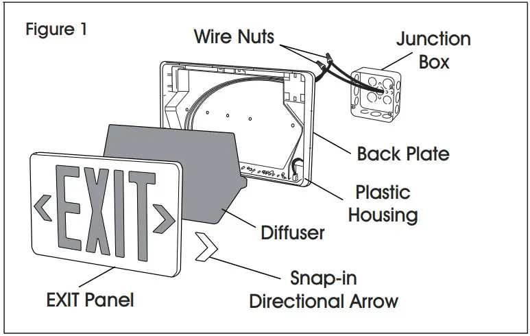 ULINE H-1663 Plastic Exit Sign - FIG 1