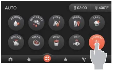 X1S Smart Air Fryer Preheating