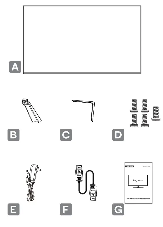 kogan KAMN32QF7TA 32QHD IPS Freesync Frameless Monitor - COMPONENTS