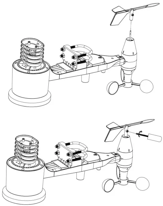 Wind vane installation