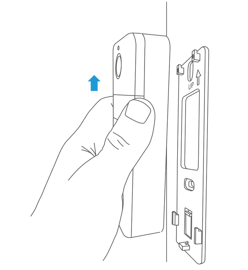 WASSERSTEIN Solar Panel Compatible with Wyze Video Doorbell Pro - Push up on the doorbell until it detaches from the wall plate