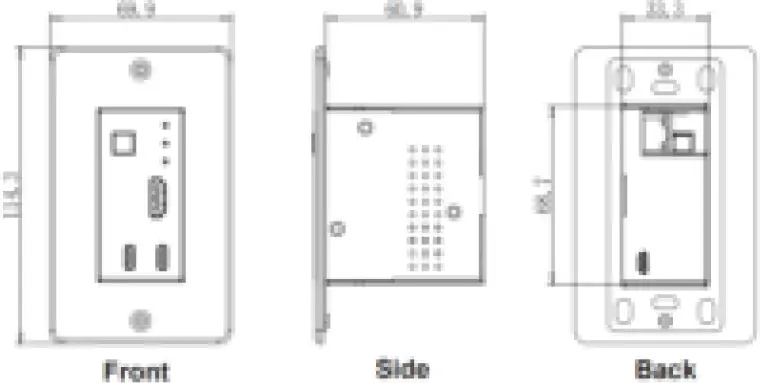 Vigillink VLWP-UHC-TR 18G 2x1 HDMI-USB-C Wall Plate 01