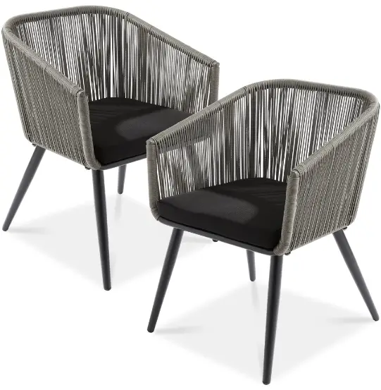 bcp SKY6430 2 Woven Wicker Patio Chairs
