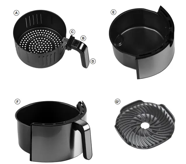 SHAQ GLA-502 6 qt 1700W Stainless Steel Digital Air Fryer - figure 2