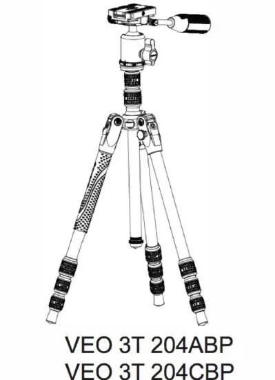 VANGUARD VEO 3T 265HCBP Carbon Travel Tripod Monopod with Ball Pan Head.JPG