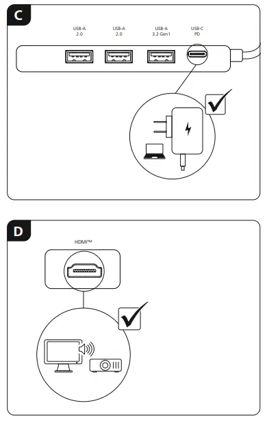 hama 00200117 External 4 Port USB C Hub USB Powered-fig1