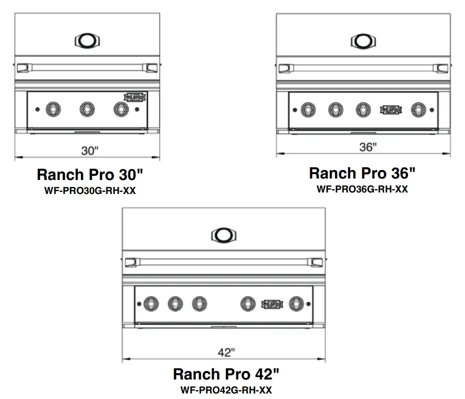 WILDFIRE WF-PRO30G-RH-LP Ranch PRO 30-Inch Black 304 SS Propane Gas Grill - Figure 1