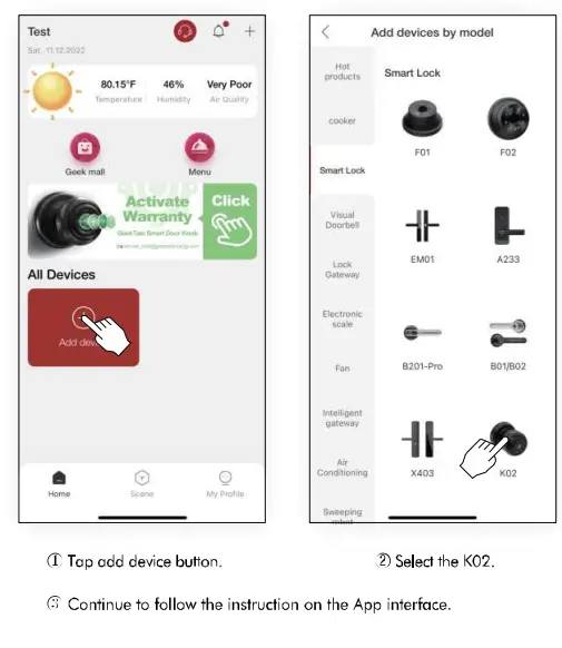 GeekTale K02 Smart Door Lock with Fingerprint and Keypad-device