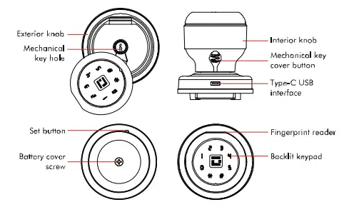 GeekTale K02 Smart Door Lock with Fingerprint and Keypad-dimensions2