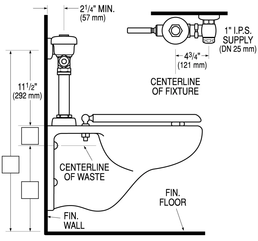 SLOAN 3780000 111 Toilet 1 6 GPF Flushometer - fig