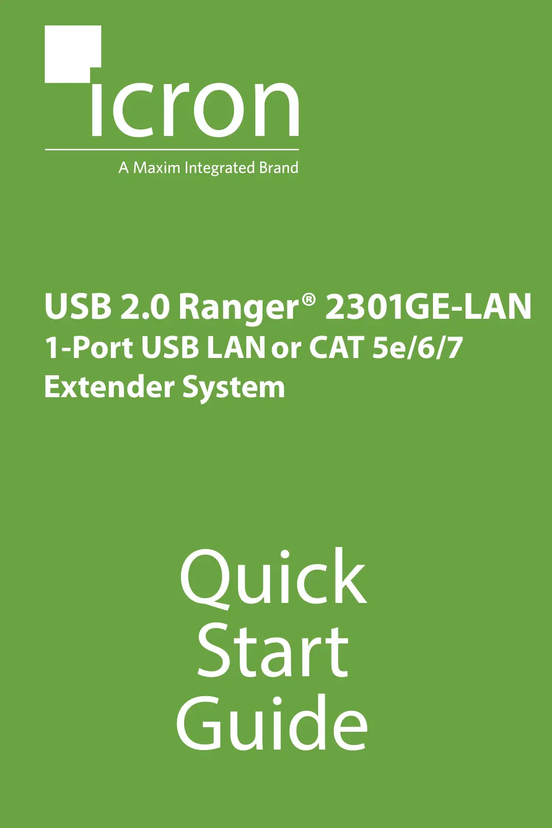 icron USB 2.0 Ranger 2301GE-LAN User Guide
