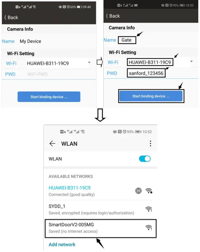 TOPENS TC186 WiFi Surveillance Built-in Relay Switch Camera User Manual - Click the device and it will jump to the WiFi configuring interface