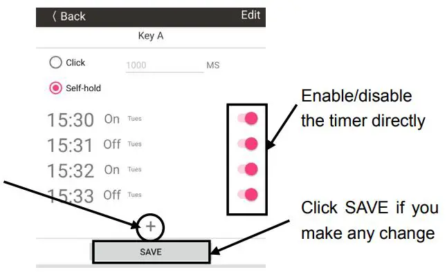 TOPENS TC186 WiFi Surveillance Built-in Relay Switch Camera User Manual - You can also set the timer