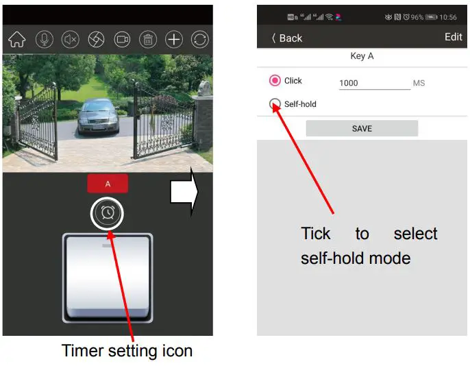 TOPENS TC186 WiFi Surveillance Built-in Relay Switch Camera User Manual - You can press the timer setting icon on the main control interface