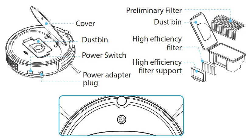 Pure Clean PUCRCX70 Smart Vacuum Cleaner-Master Diagram 2
