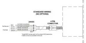 SDC Z7835 24VDC Mortise Lock- STANDARD WIRING