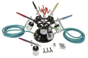 CENTRAL PNEUMATIC Professional 6-Color Airbrush Kit with Holder