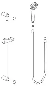 IKEA VALLAMOSSE Riser Rail with Hand Shower Outlet - FIG