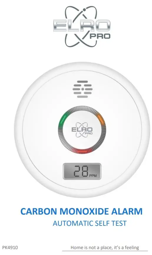 ELRO PK4910 Carbon Monoxide Alarm Instruction Manual
