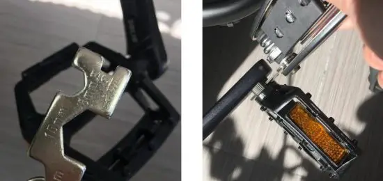 FIG 16 Screw the pedals as described above using the tool shown