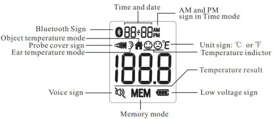 JOYTECH DET 1015b Infrared Ear Thermometer- Time and date