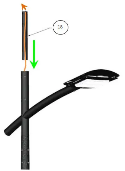 FONROCHE Lighting FLV4 Simple Bracket Solar Street Light - Insert the cable